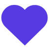 Purple heart icon - solid
