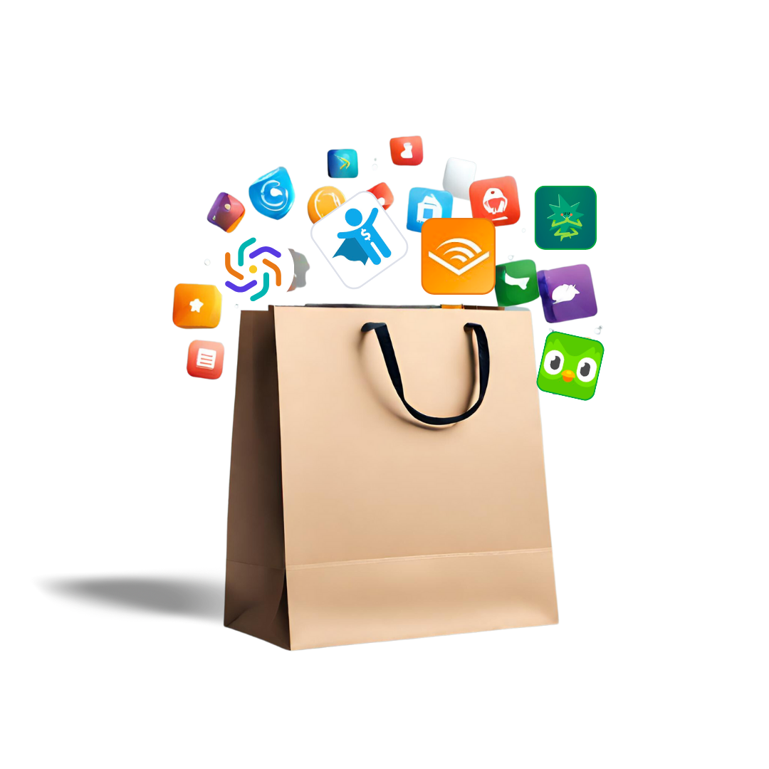 Shopping bag of apps_transp_bkgnd
