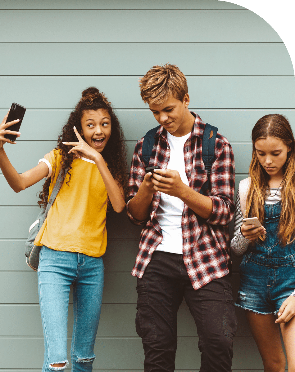 Teens with phone