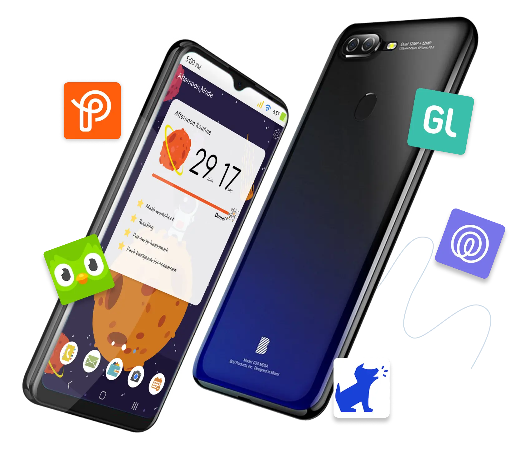 Pinwheel Slim Phone With Apps Icons Floating Around It
